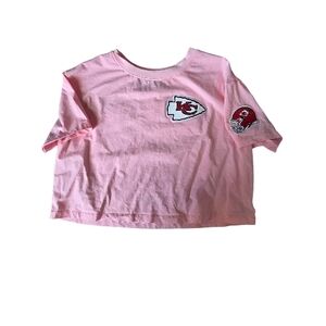 Pro Standard NFL Pink Kansas City Chiefs Classic Women's Boxy Cropped Tee